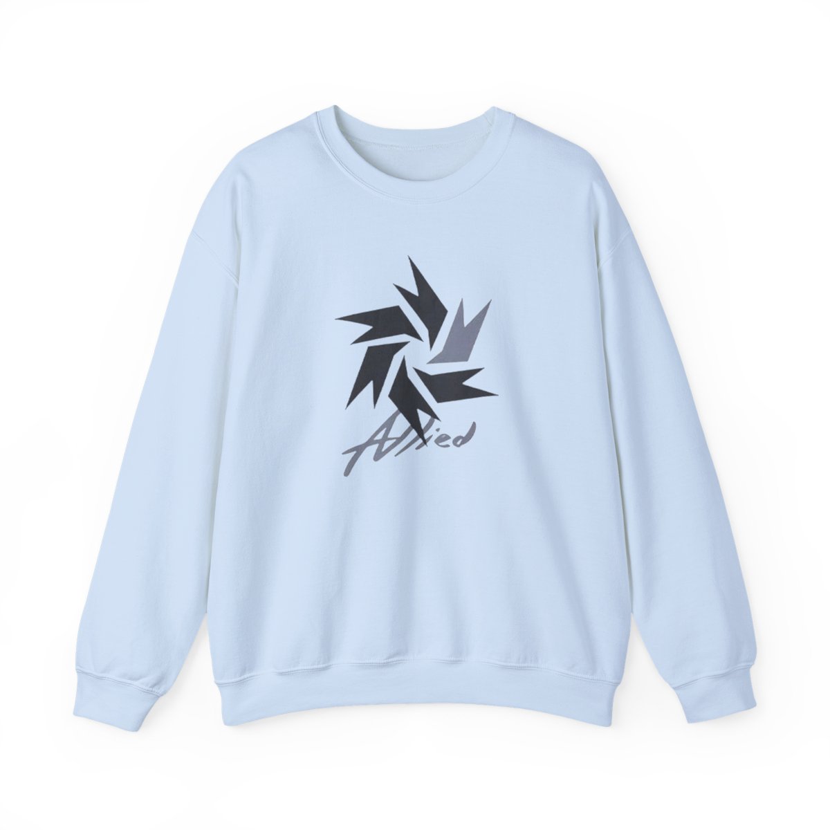 Abstract Starburst Logo crewneck sweatshirt | geometric emblem, navy gray accents | Lookism - alternate angle 5, merchandise