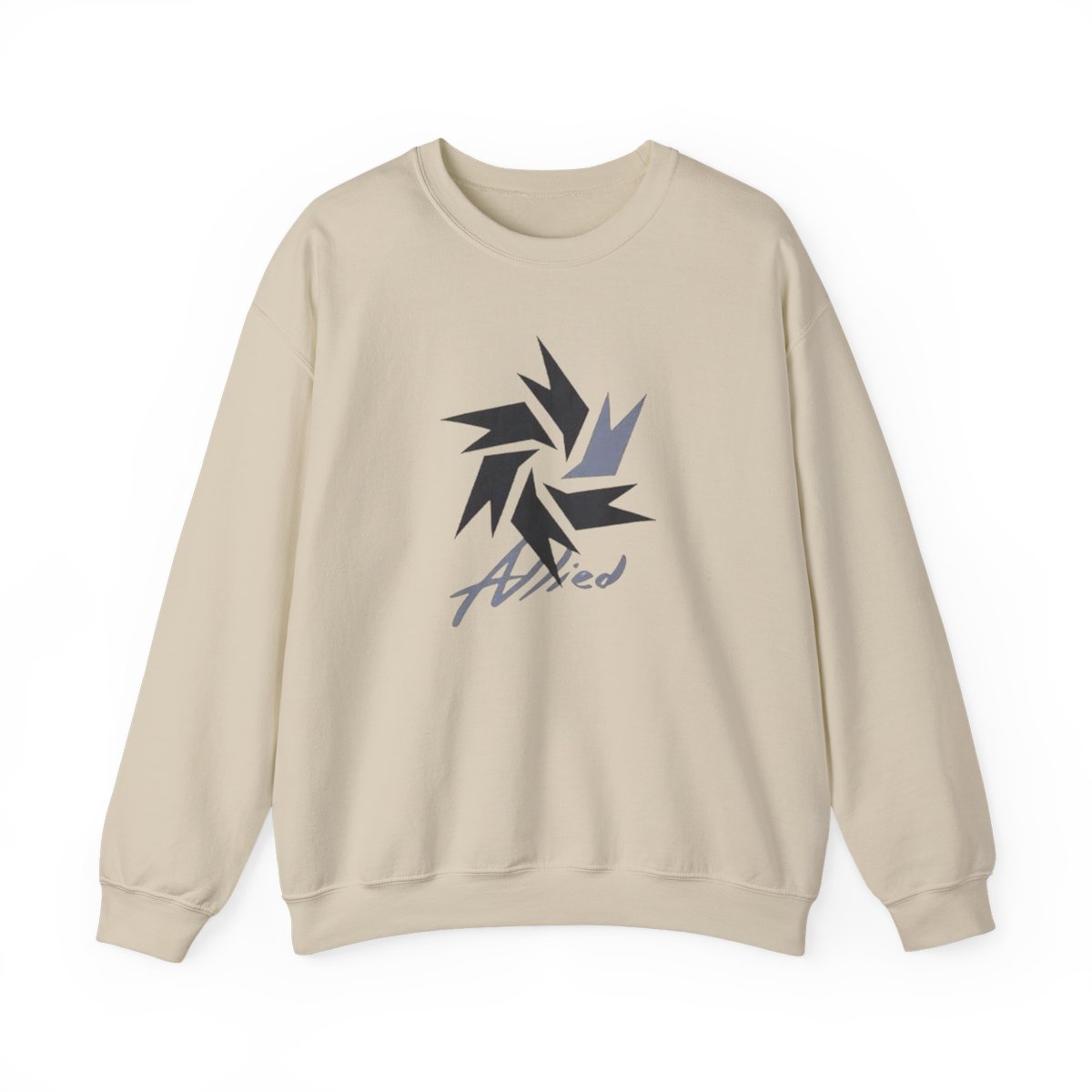 Abstract Starburst Logo crewneck sweatshirt | geometric emblem, navy gray accents | Lookism - alternate angle 2, merchandise